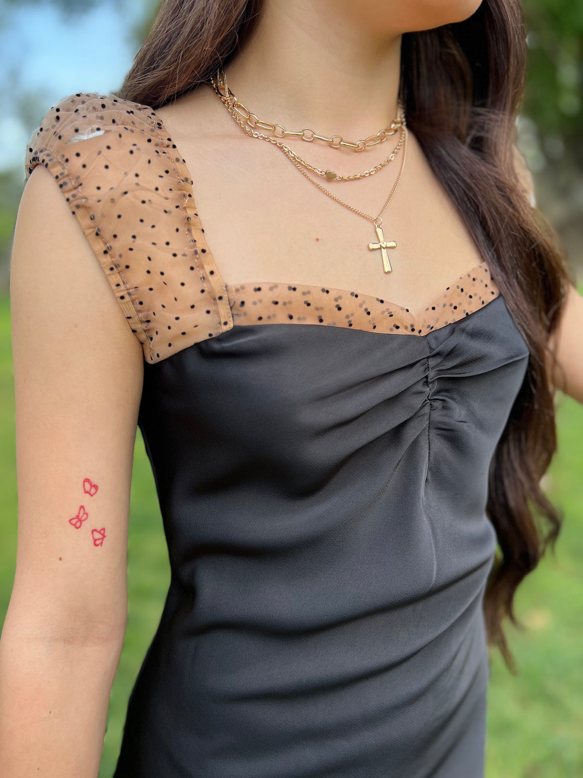 Puff Cap Mini Dress