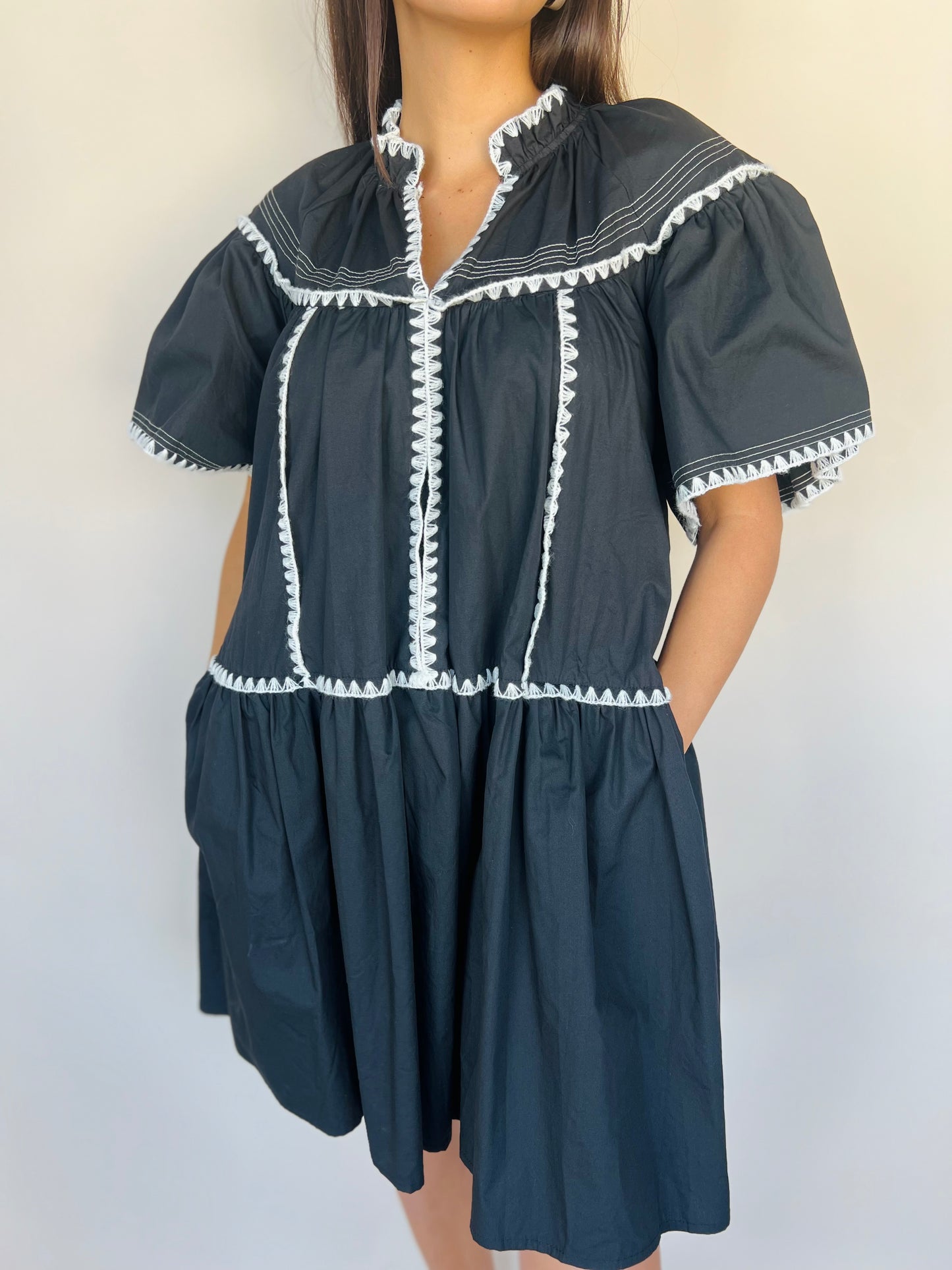 Black Contrast Dress