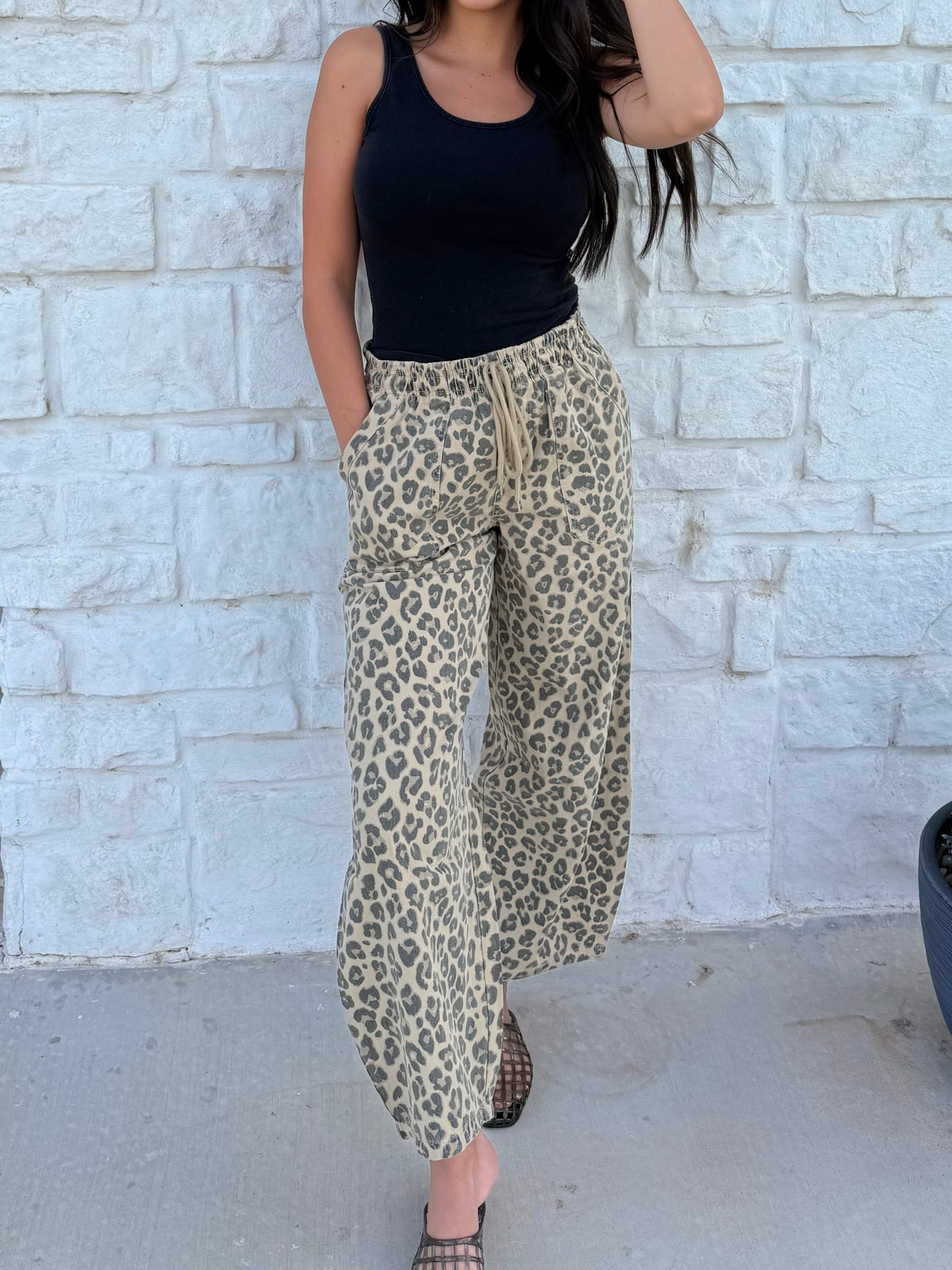 Leopard Barrel Pants