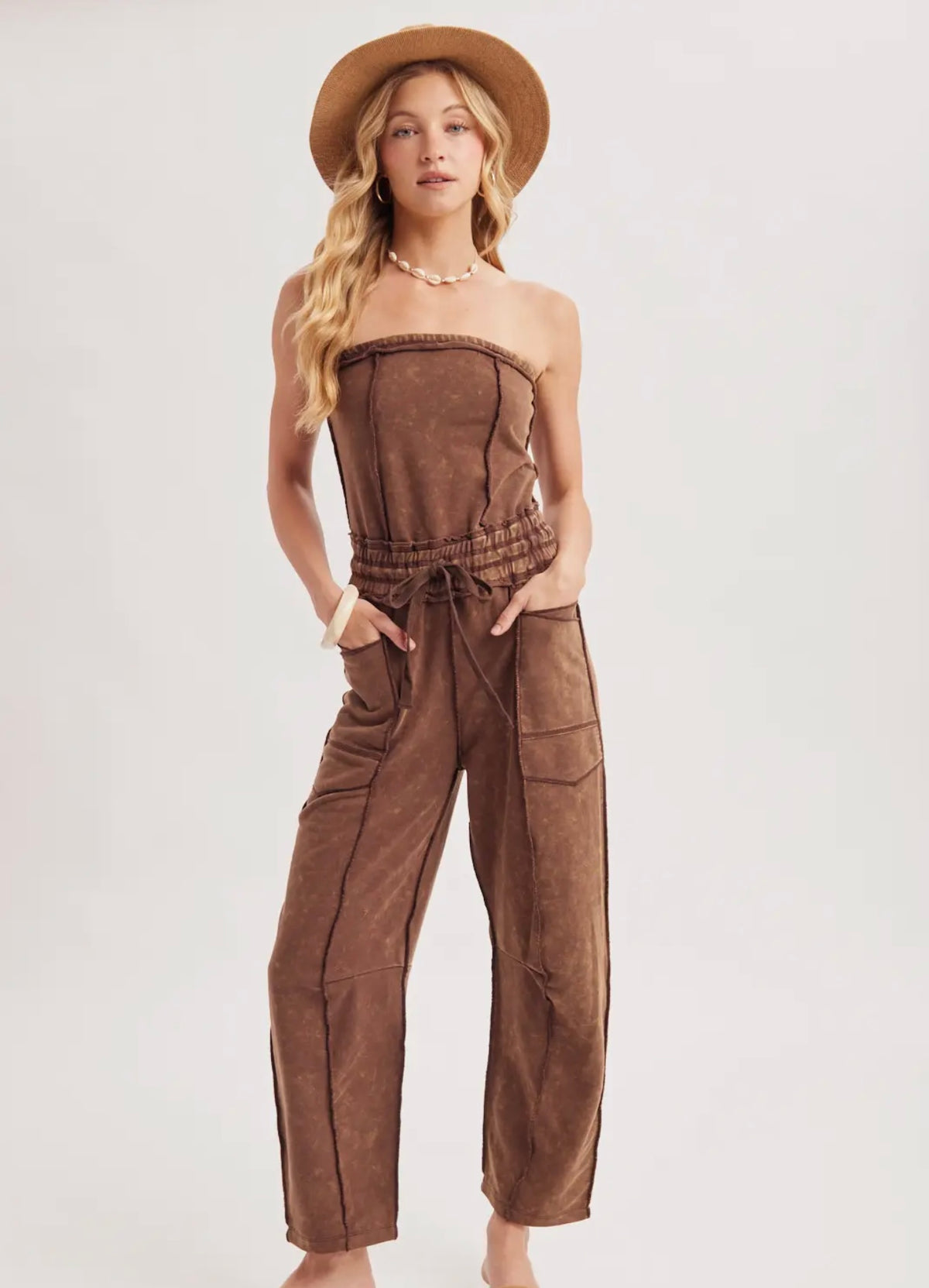 Mocha Washed Jumpsuit