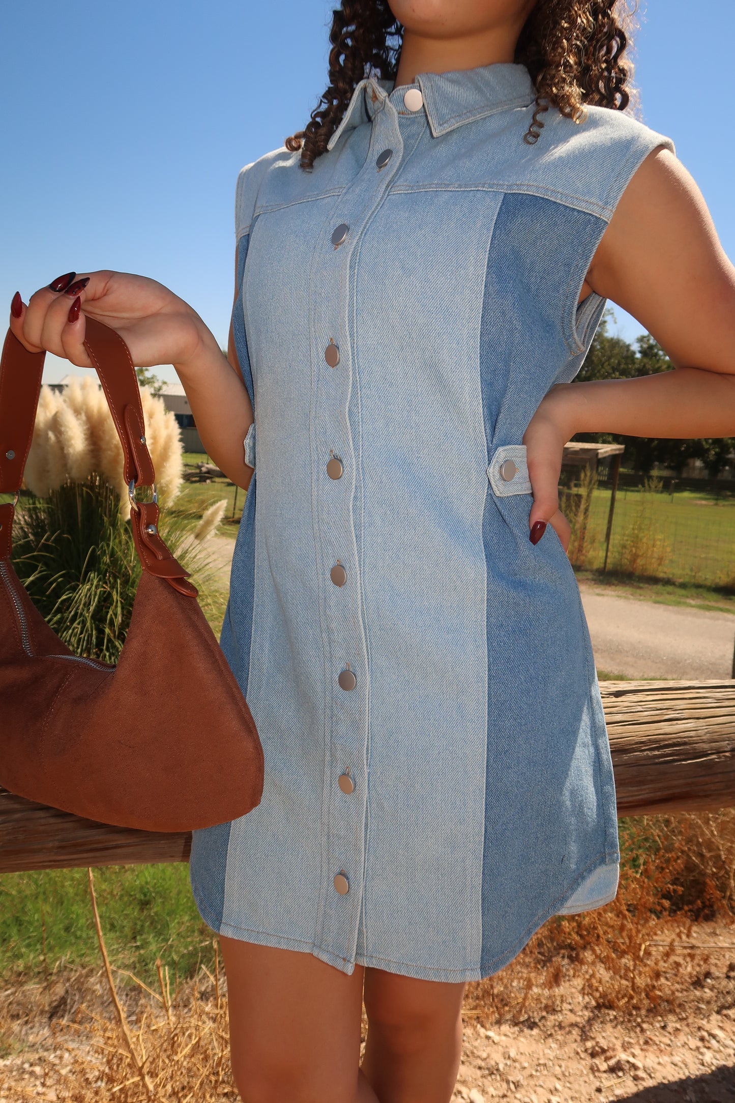 Two Toned Denim Dress