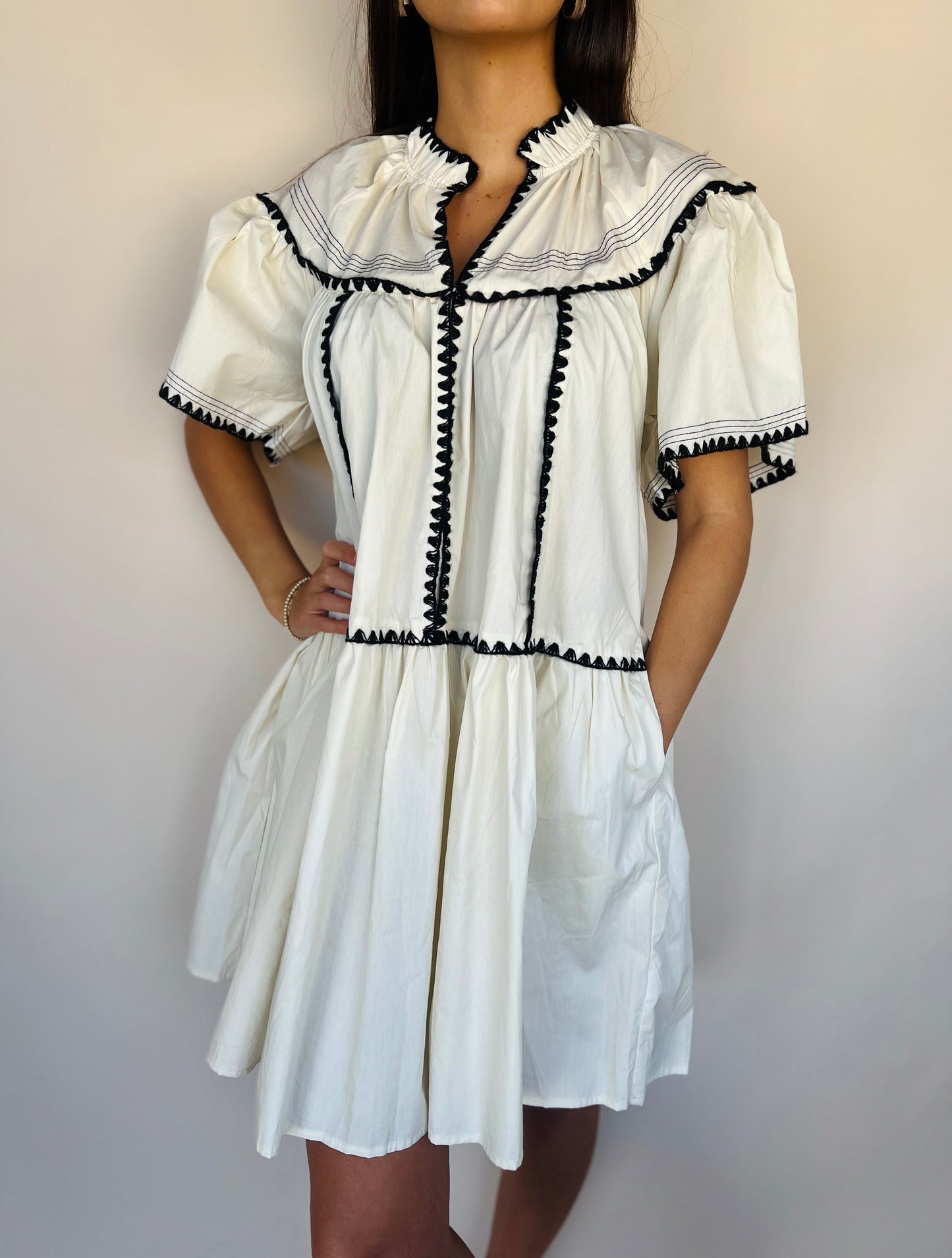 Ivory Contrast Dress