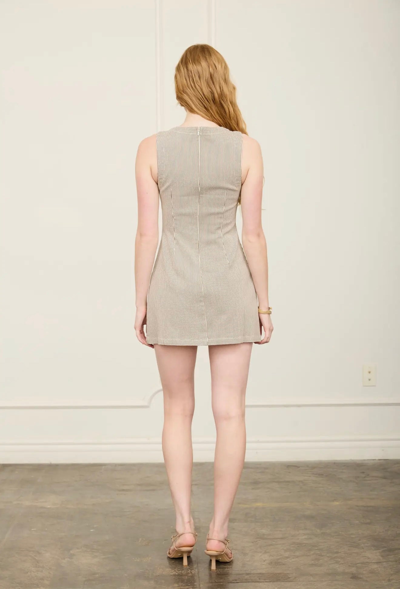 Brown Stripe Mini Dress
