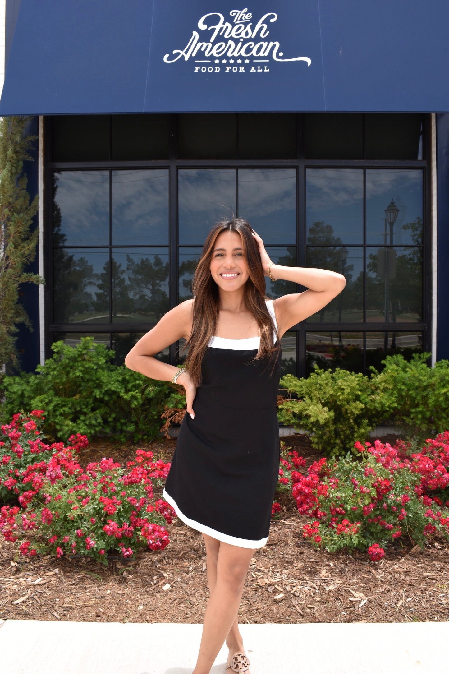Contrast Trim Mini Dress