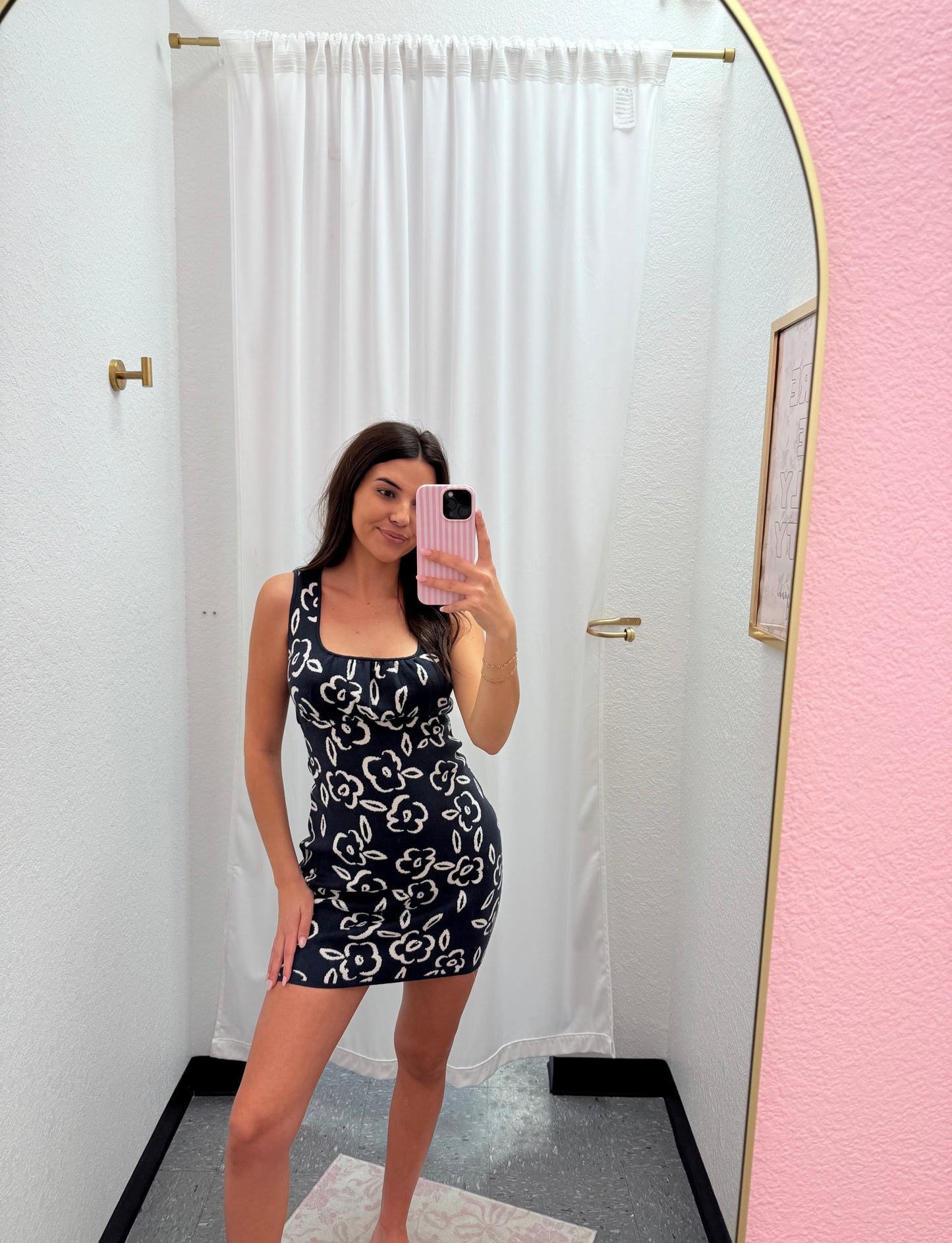 Navy Floral Dress