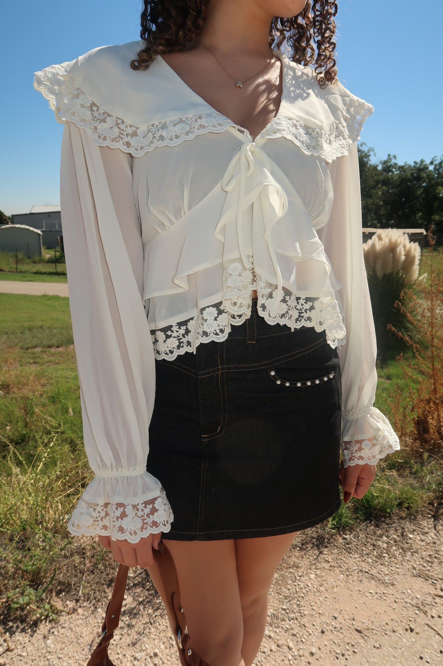 Chiffon Cream Top