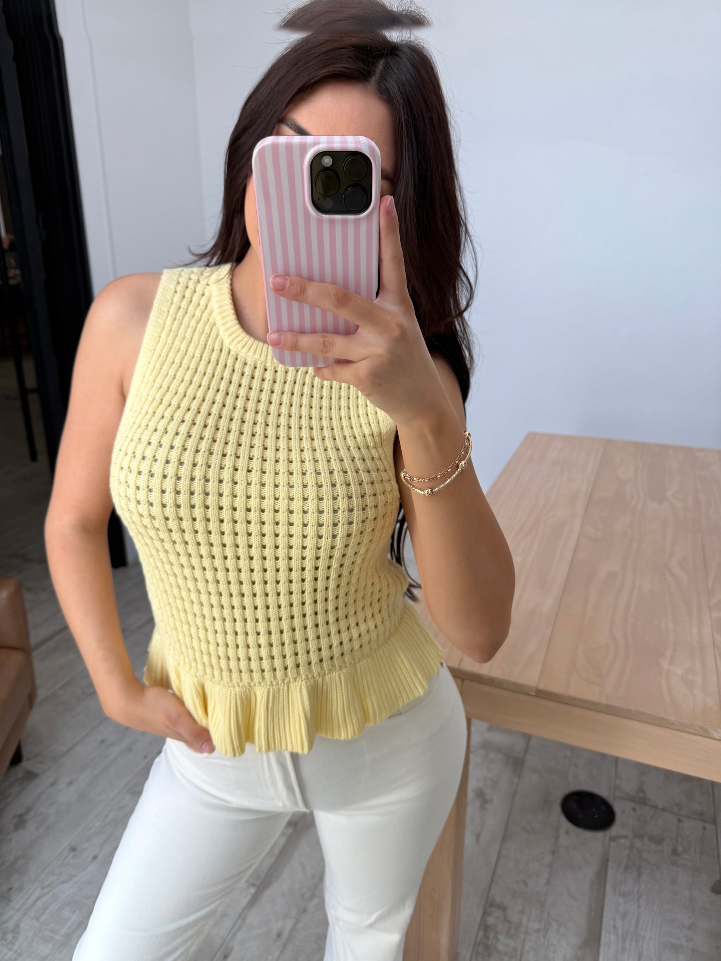 Yellow Peplum Top