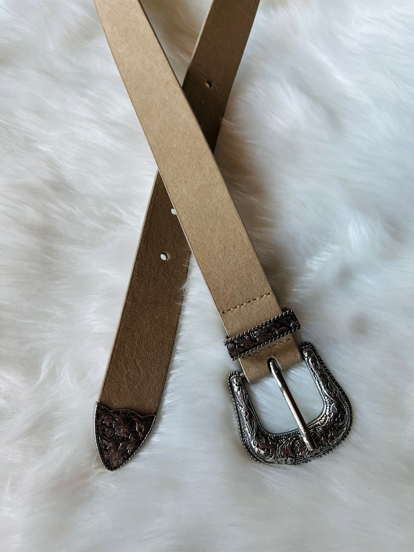 Western Belt- Beige