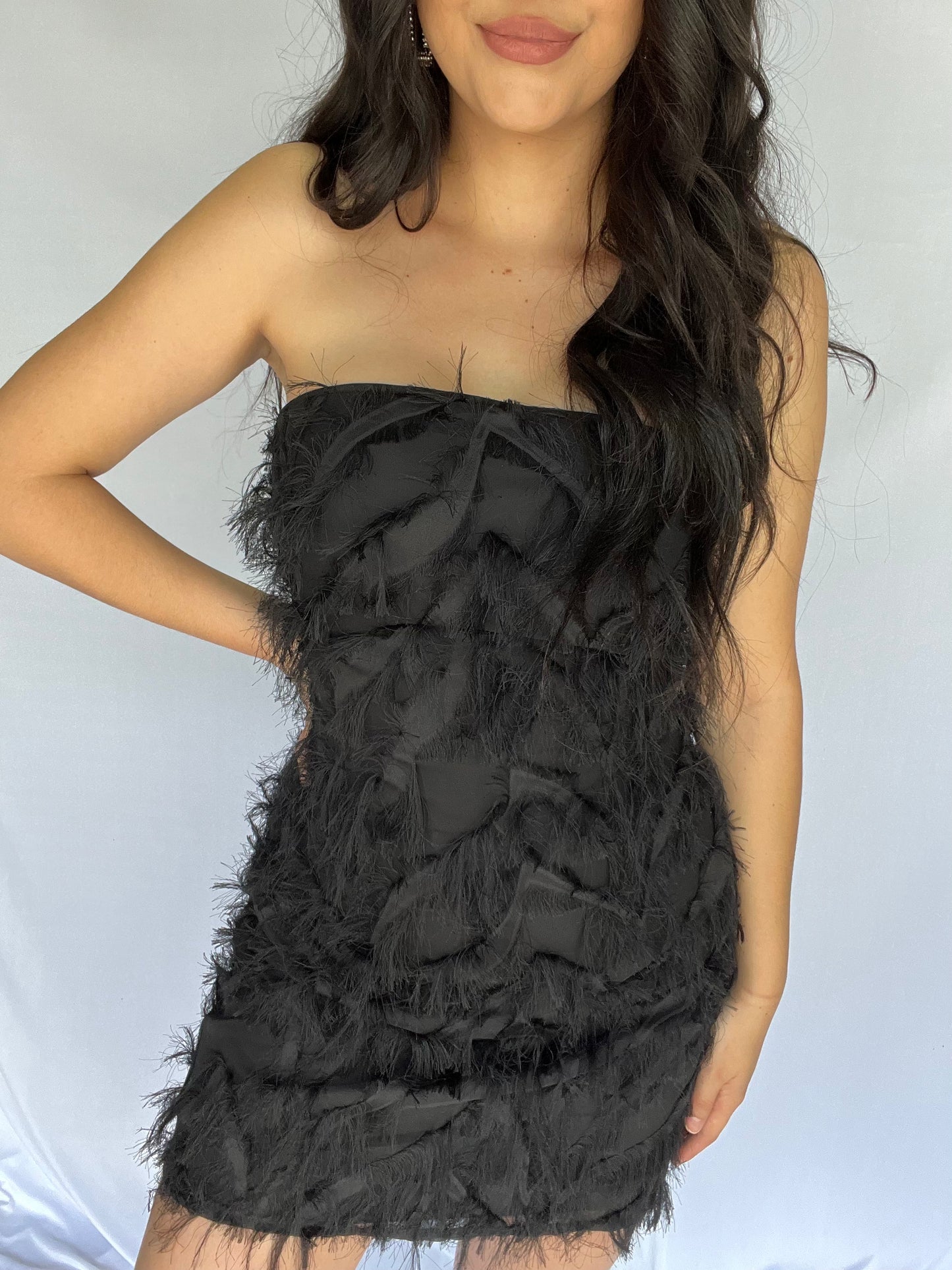 Fringe Tube Mini Dress