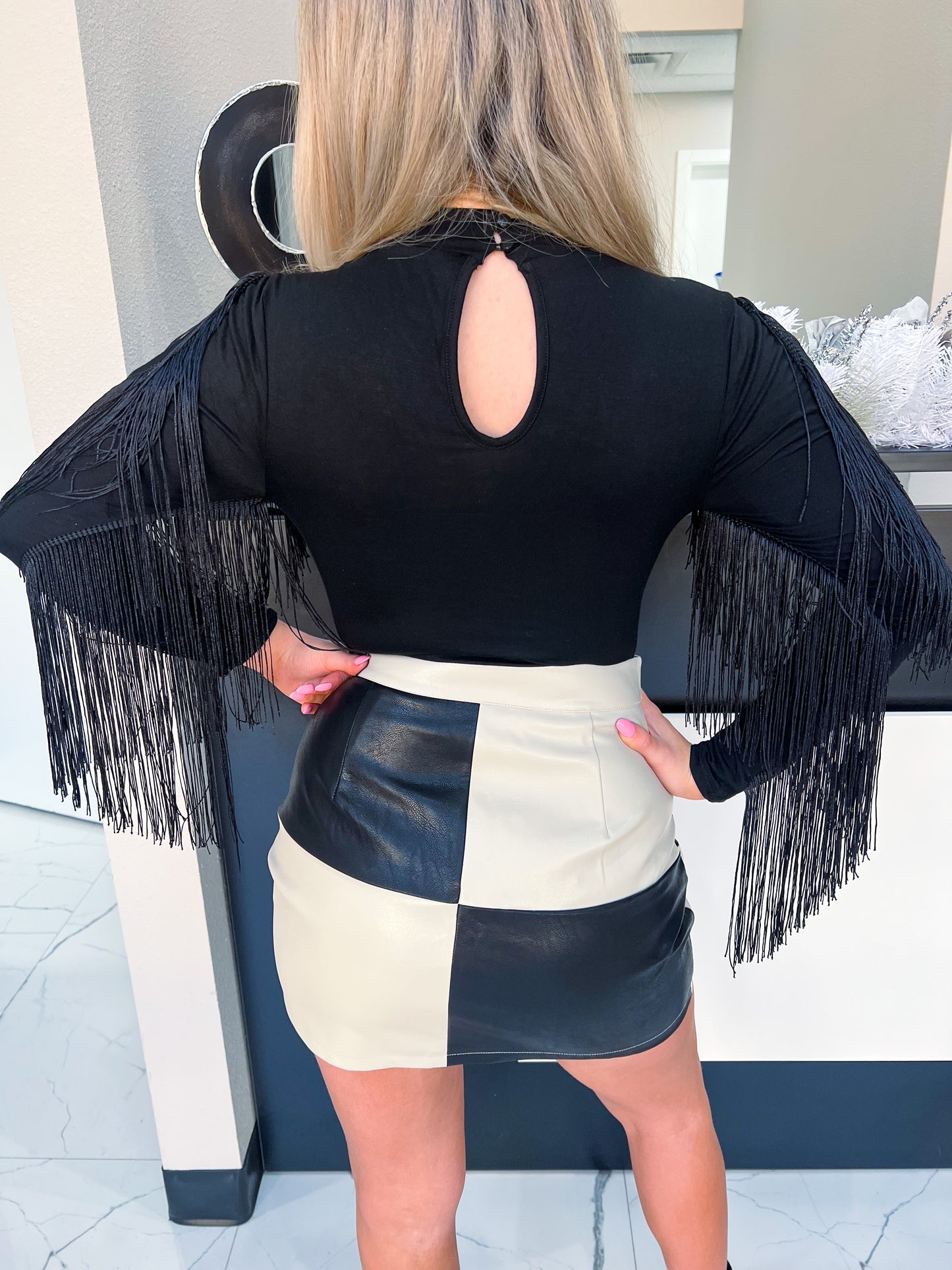 Cold Shoulder Fringe Bodysuit /147