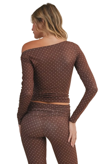 Polka Dot Off the Shoulder Top