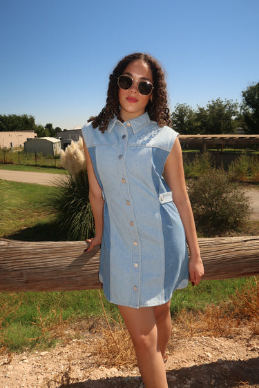 Two Toned Denim Dress
