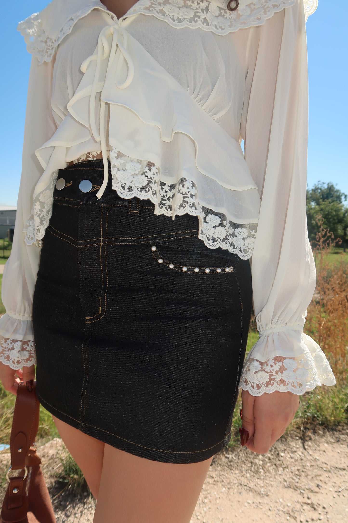 Black Denim Skirt