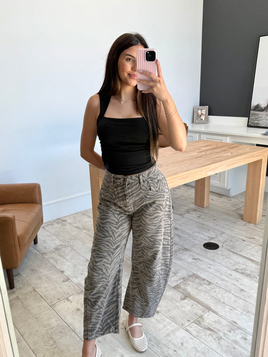 Zebra Barrel Jeans