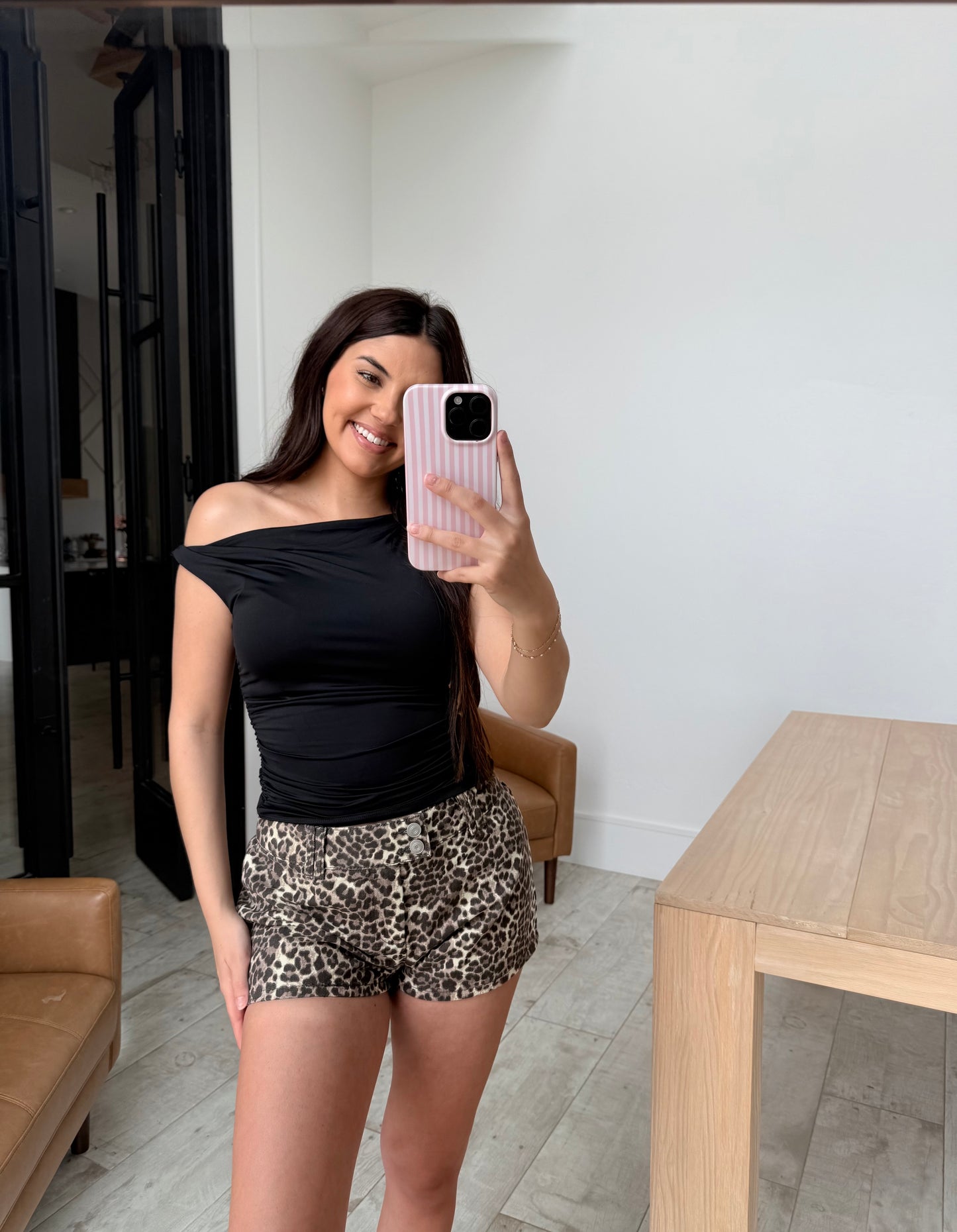 Leopard Twill Shorts