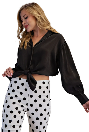 Tie Front Collared Shirt