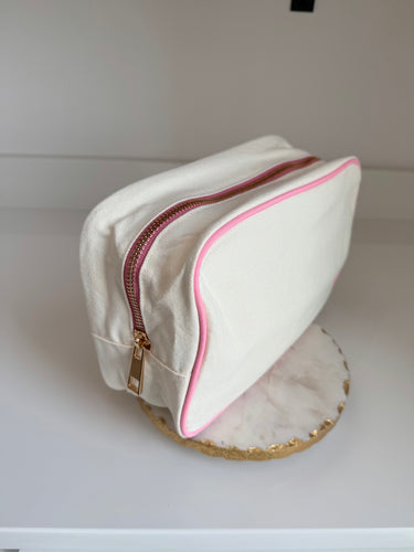 Natural/Pink Cosmetic Bag
