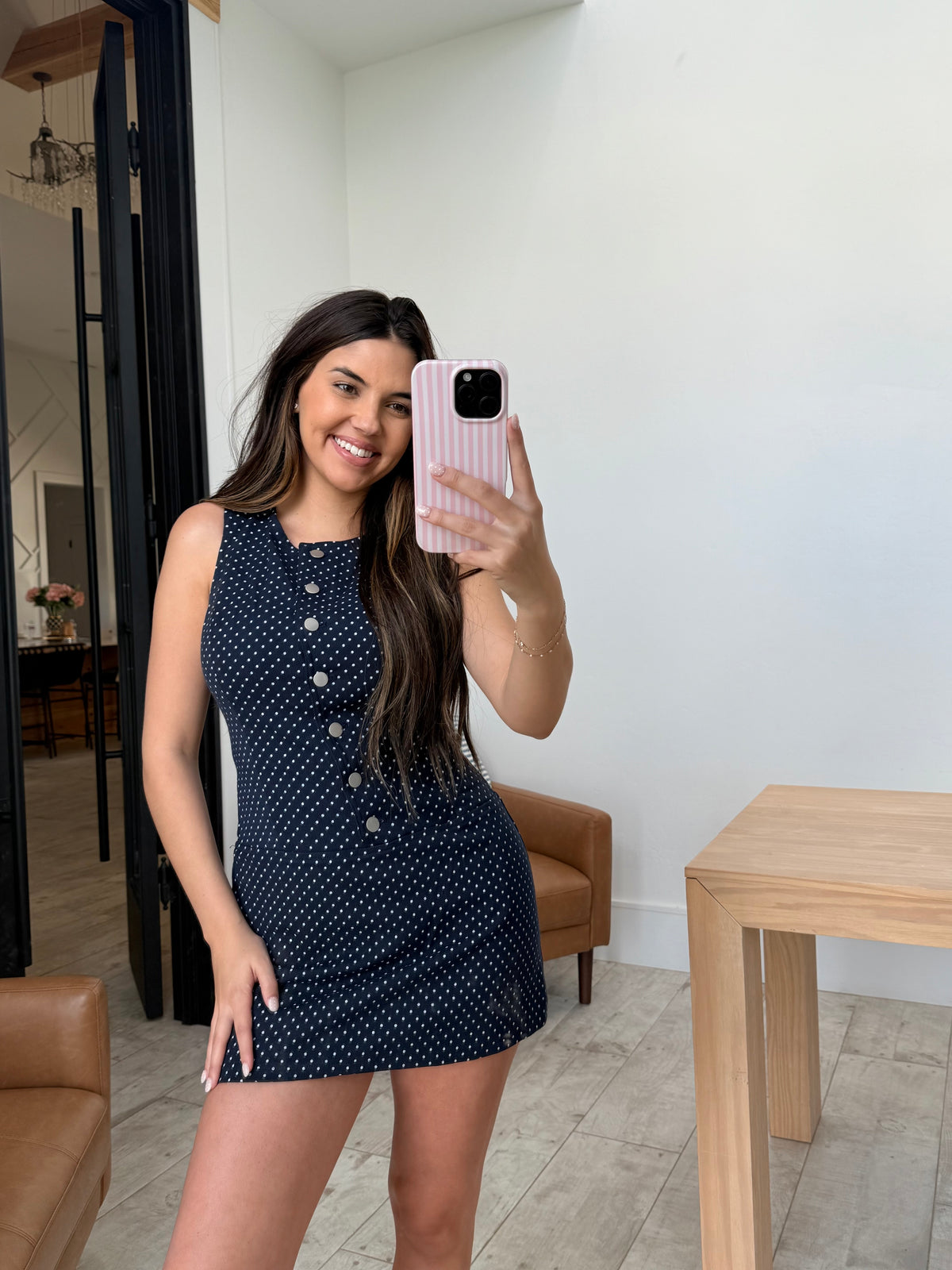 Navy/White Polka Dot Dress
