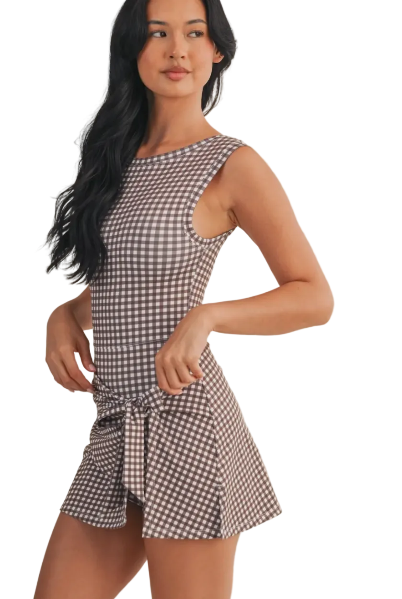 Brown Gingham Dress