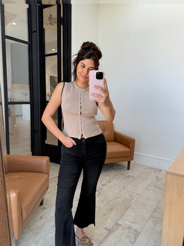 Khaki Button Down Top