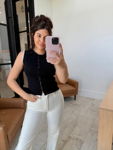 Black Button Down Top