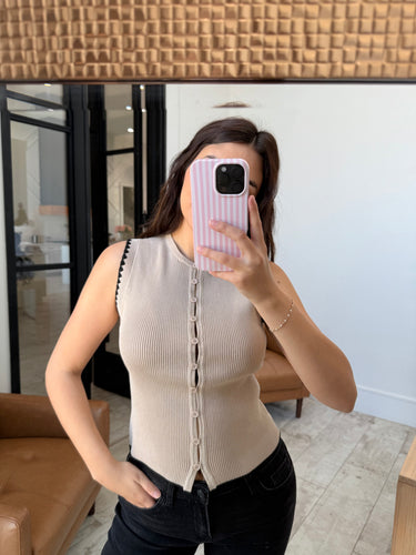 Khaki Button Down Top