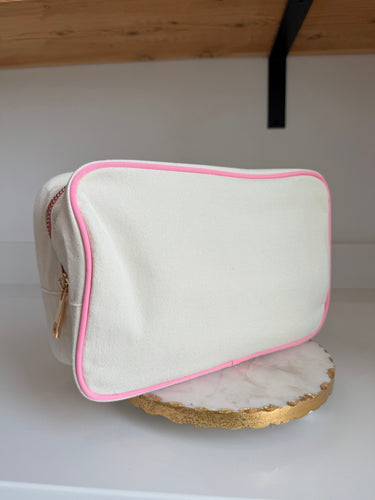 Natural/Pink Cosmetic Bag
