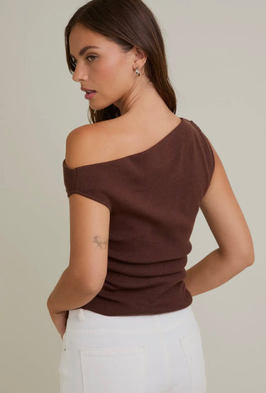 Brown Asymmetrical Top