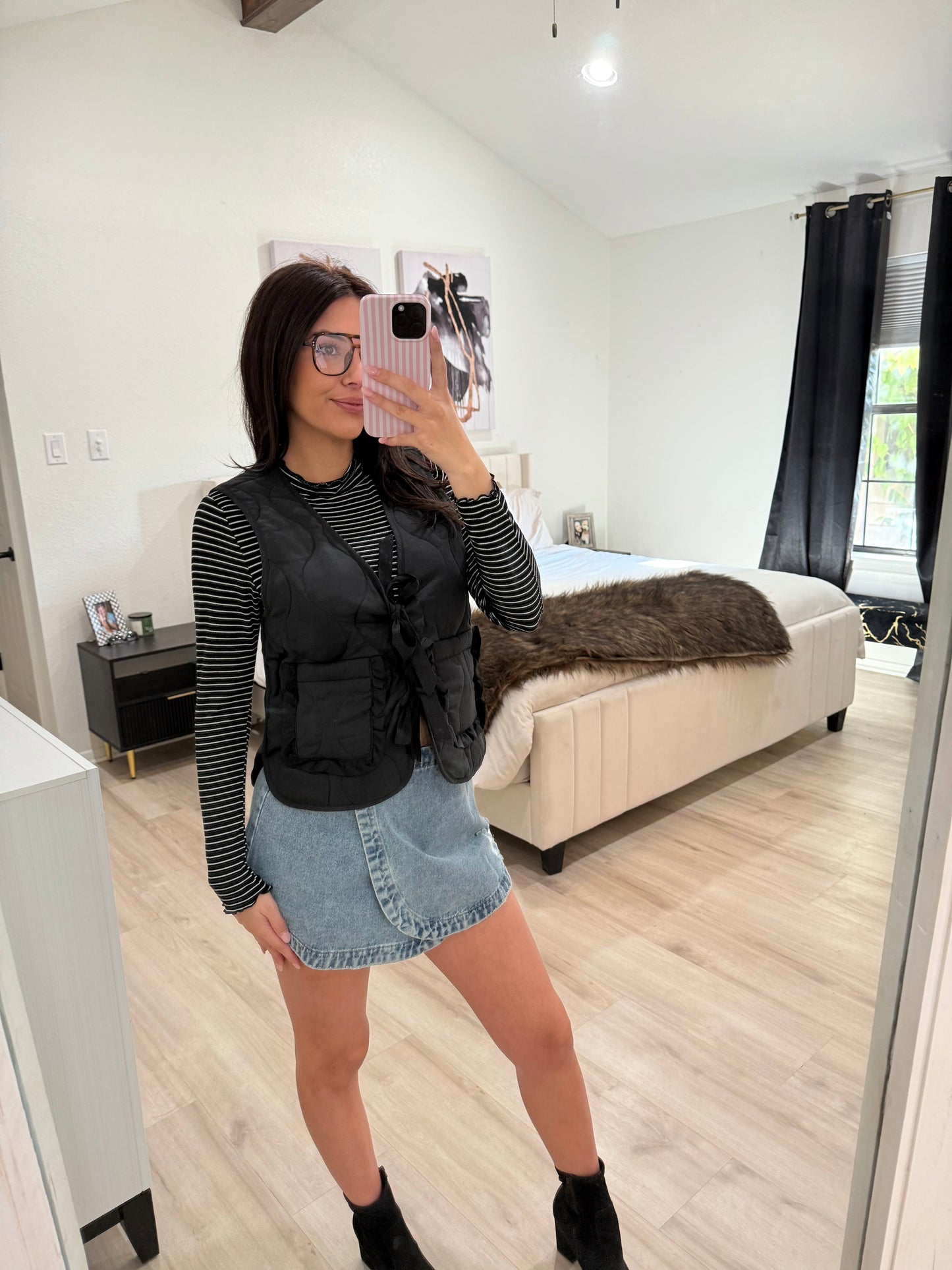 Black Quilted Vest