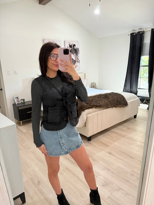 Black Quilted Vest