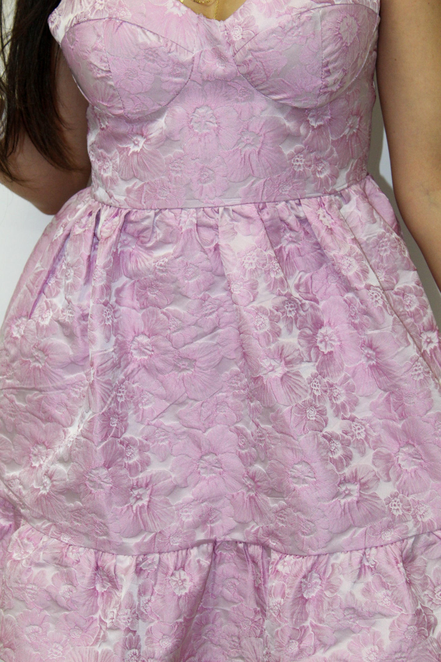 Lavender Corset Detail Mini Dress