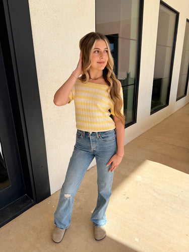 Yellow Knit Top