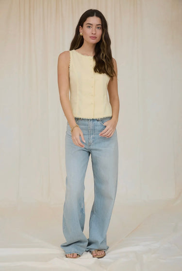 Yellow Scallop Vest Top