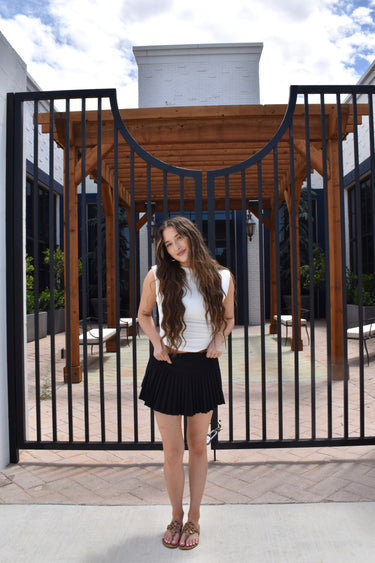 Black Pleated Skort