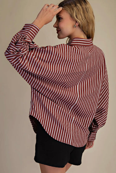 Burgundy Stripe Blouse