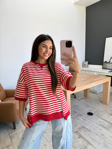 Oversized Stripe Knit Top