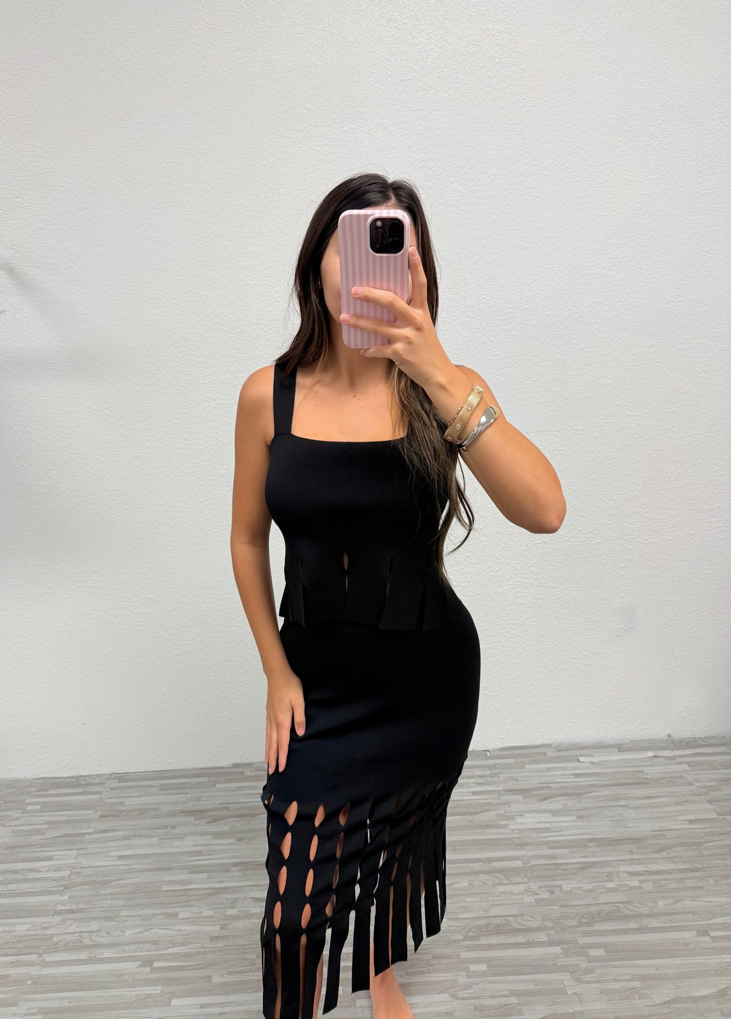 Black Fringe Set