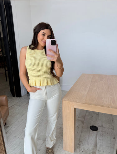 Yellow Peplum Top