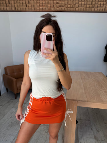 Orange Track Mini Skirt