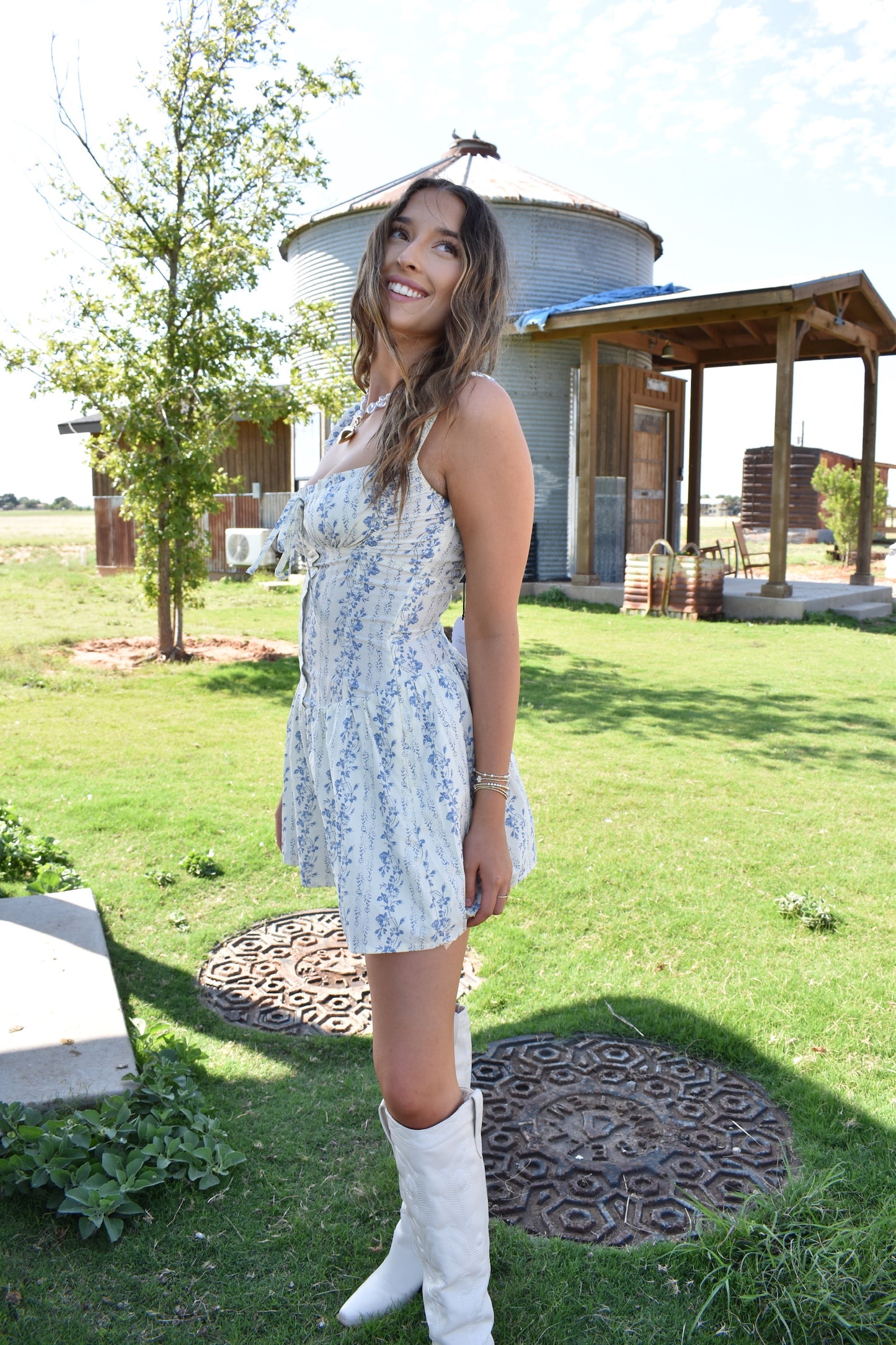 Voile Floral Mini Dress