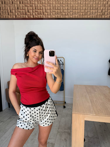 Polka Dot Track Shorts