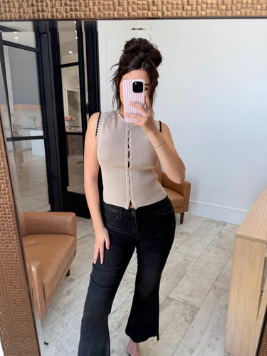 Khaki Button Down Top