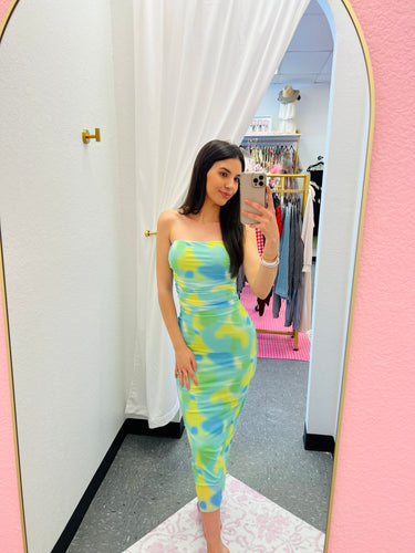 Mesh Tie-Dye Dress