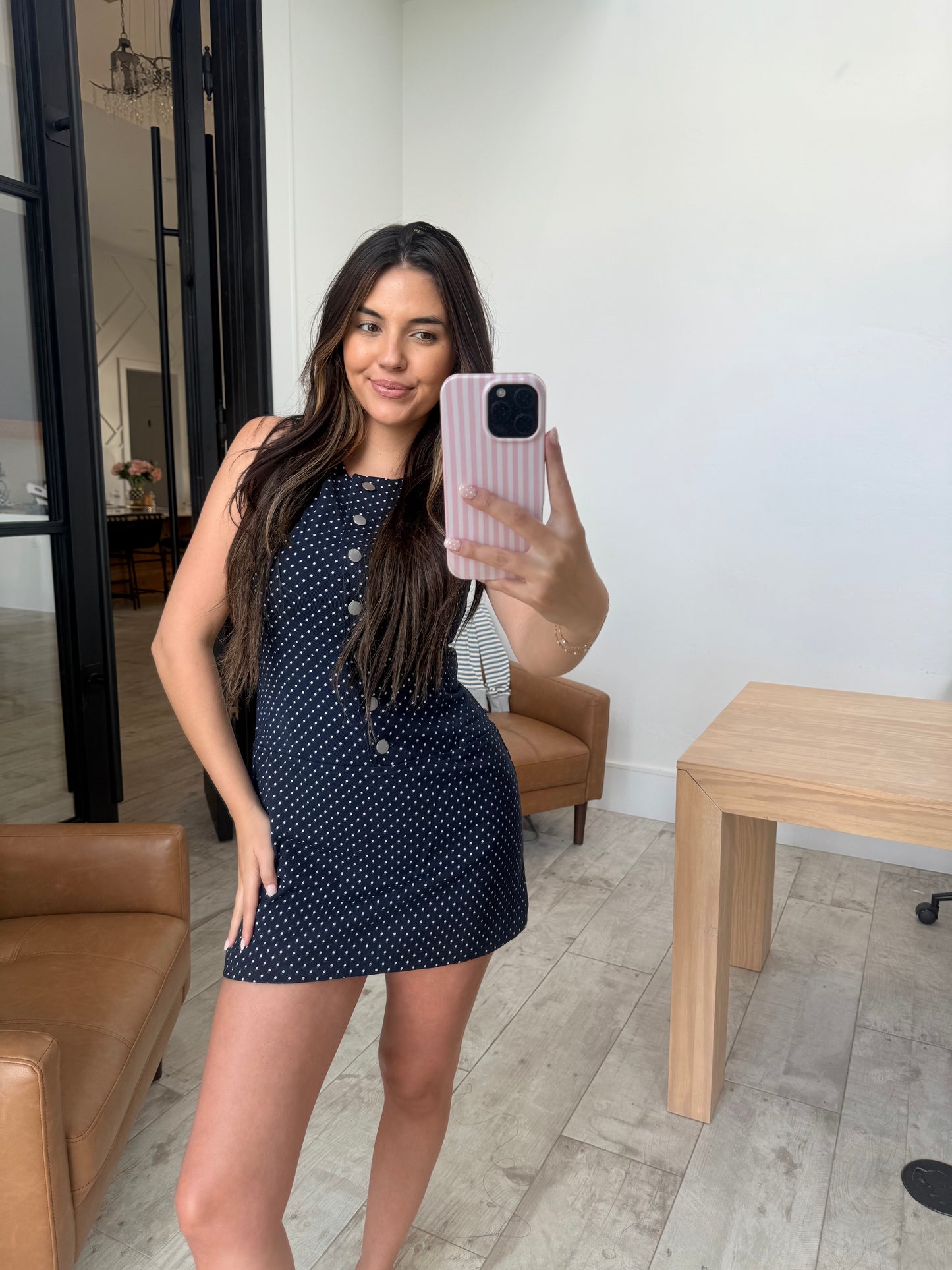 Navy/White Polka Dot Dress