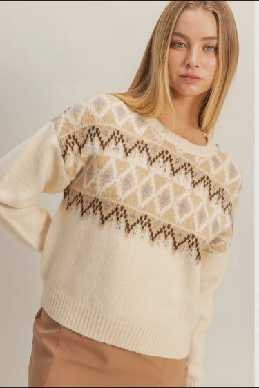 Cream Pattern Sweater