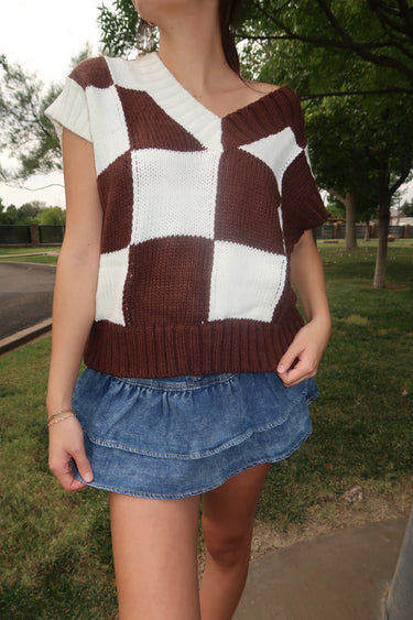 Brown Checker Vest