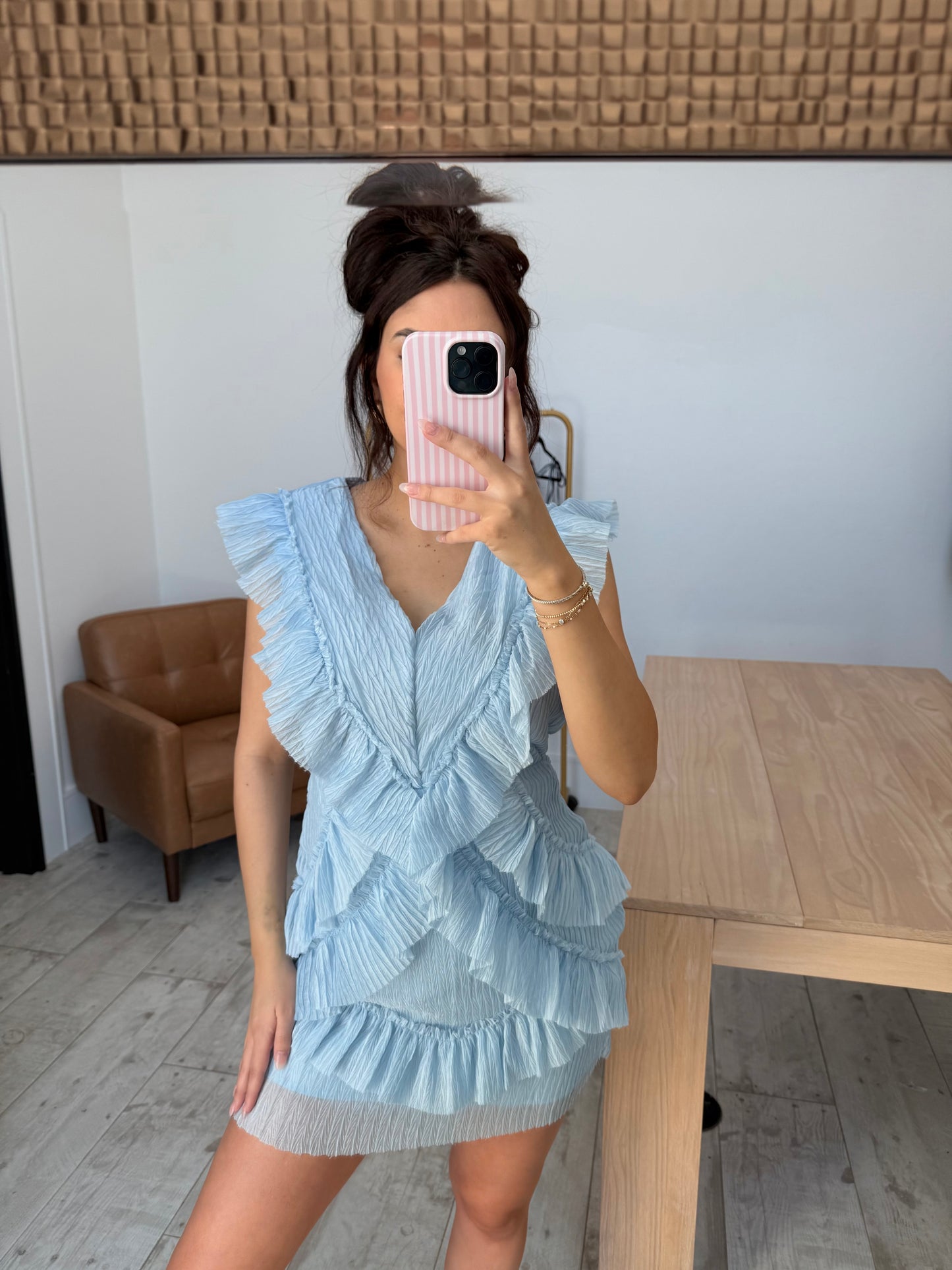 Light Blue Ruffle Dress