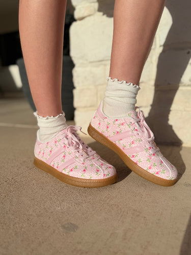 Pink Floral Sneakers