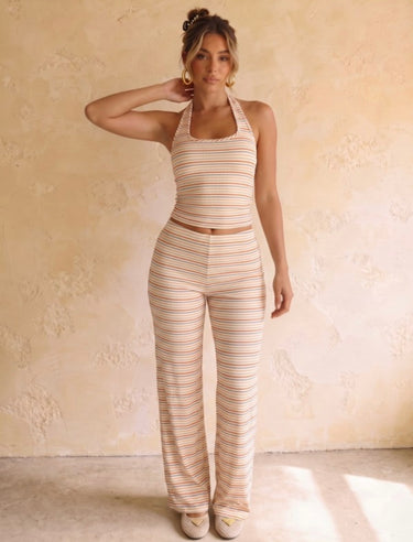 Stripe Halter Top Set