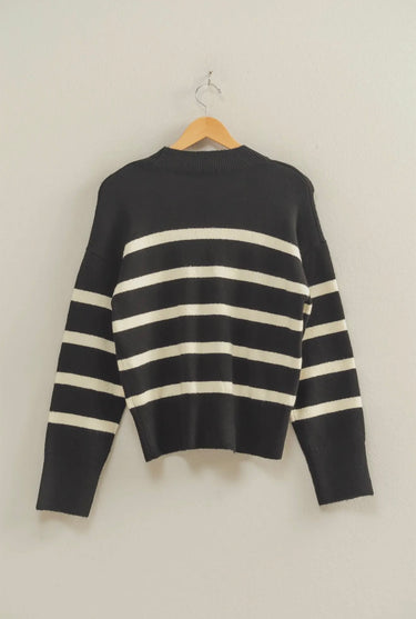 Striped High Neck Sweater
